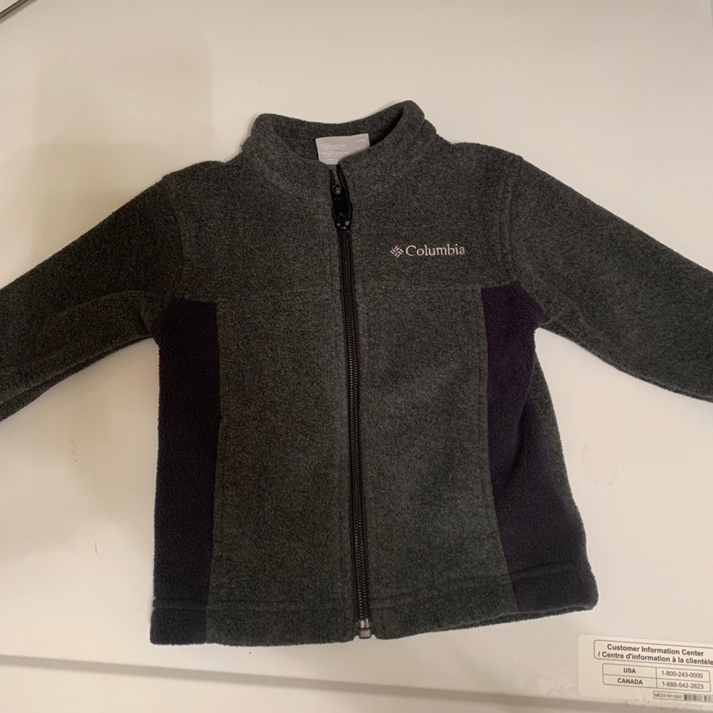Columbia Gray fleece zipper jacket size 18-24